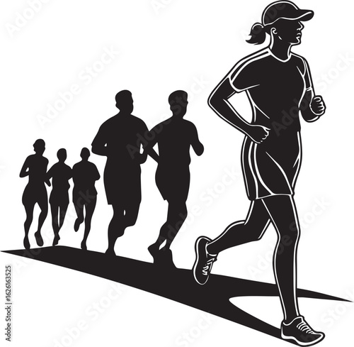  Sprint Runner Silhouette Vector for Race or Track Themes