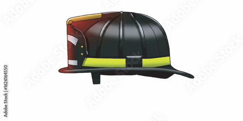 Fireman Helmet Vector Clean Design with Metallic Gradient