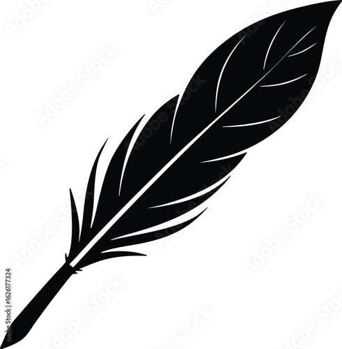 feather, pen, quill, writing, ink, silhouette, antique, tool, calligraphy, vector, vintage, letter, classic,
