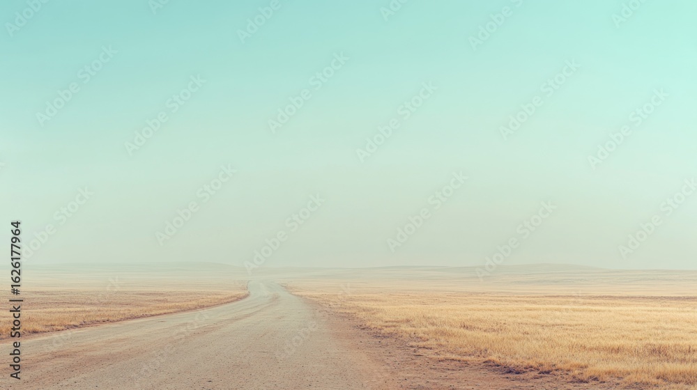 Fototapeta premium Empty road through a hazy landscape