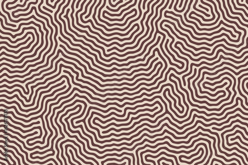 Abstract Turing pattern with organic, flowing lines. Seamless vector background inspired by reaction-diffusion systems in nature. Perfect for science, tech, or modern decorative projects.
