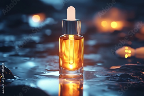 Glowing Skincare Elixir in a Glass Bottle