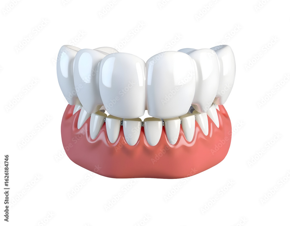 Fototapeta premium Realistic 3D Rendering of Human Teeth in Gums