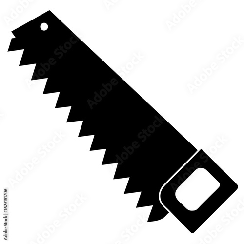 A single hand saw with a black fill and simple handle