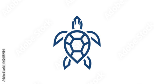 Minimalist Turtle Outline Logo on a White Background