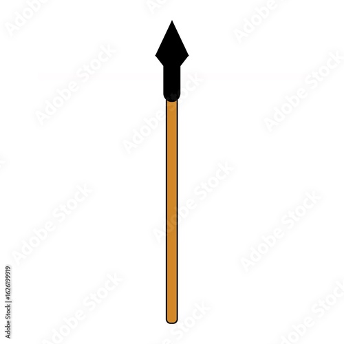 Vector illustration of spear isolated on the white background.