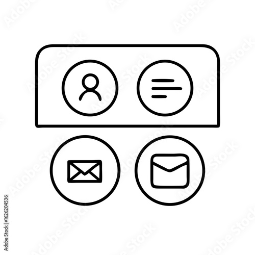 Editable Vector Icons: User, Email, Phone, Chat, and mail