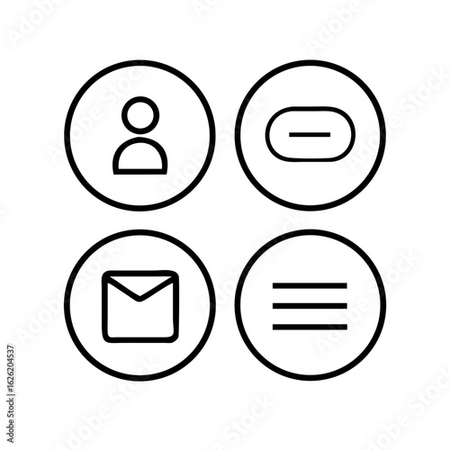 Essential Contact and Communication Icon Set in Minimal Line Style