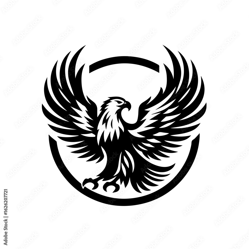 Obraz premium Powerful Black Eagle Logo Design.