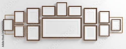 Gallery wall of various sized frames