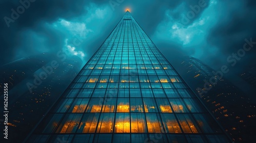 Wallpaper Mural Modern Pyramid Skyscraper at Night Torontodigital.ca