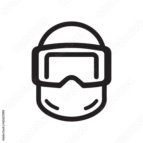 Simple goggle icon on white background. Protective eyewear