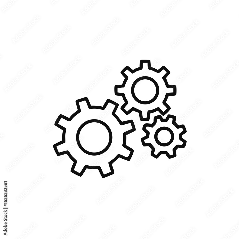 gear icon, Gear Settings thin line symbol, cogwheel, Vector Illustration gear icon, Gear Settings thin line symbol, cogwheel, Vector Illustration