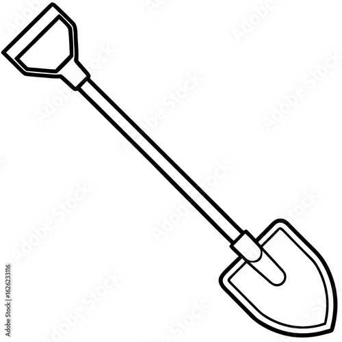 Shovel Line Art Illustration