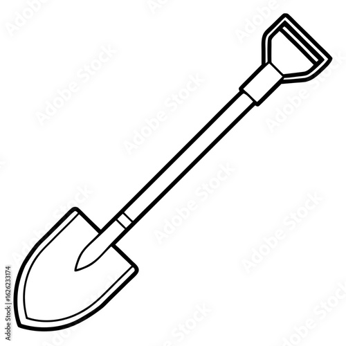 Shovel Line Art Illustration