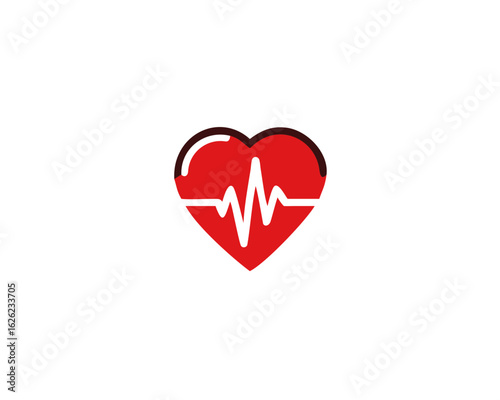 Heartbeat Icon, Symbol, isolated on white background Vector Illustration