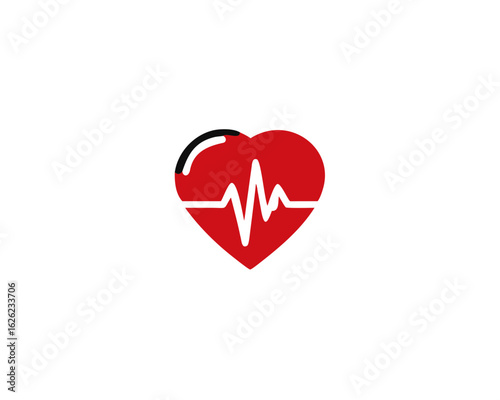 Heartbeat Icon, Symbol, isolated on white background Vector Illustration