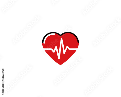 Heartbeat Icon, Symbol, isolated on white background Vector Illustration