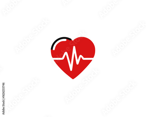 Heartbeat Icon, Symbol, isolated on white background Vector Illustration