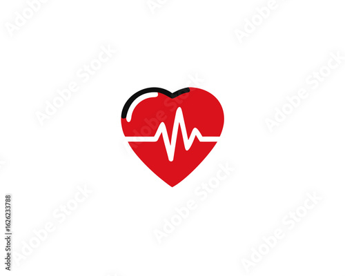 Heartbeat Icon, Symbol, isolated on white background Vector Illustration