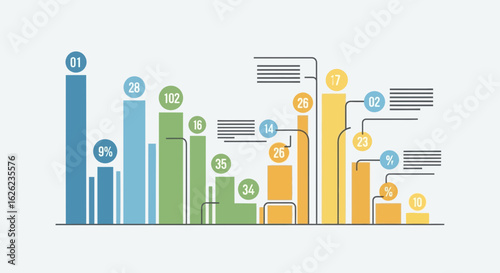 Abstract Column Chart Illustrating Growth And Progress Analysis