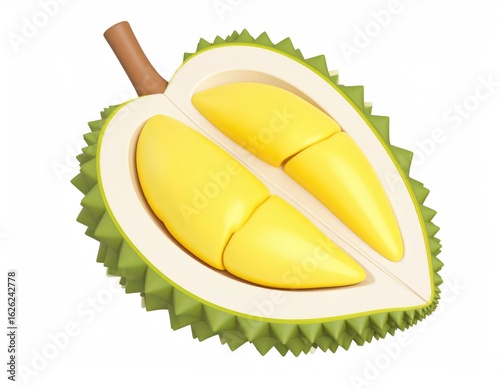 Durian Fruit: Vibrant Yellow Segments in Spiky Green Shell