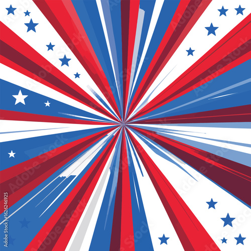Patriotic background with stars and stripes for july fourth independence day celebration design
