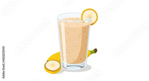 banana smoothie in glass with fruit clip art preview
