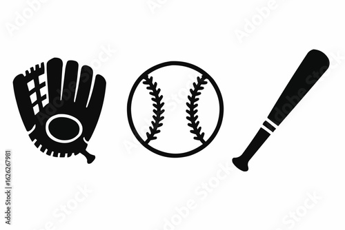 baseball bat and ball vector