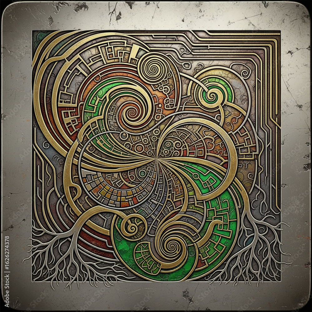 Steampunk Celtic Knotwork with Circuitry Steampunk Celtic Knotwork with Circuitry