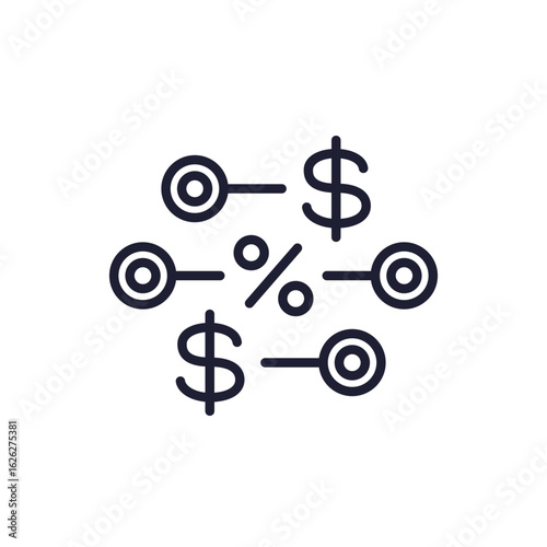 transaction fee line icon, payments and finance