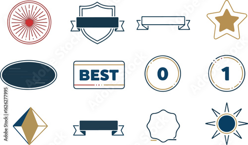 Flat design graphic elements badges and symbols