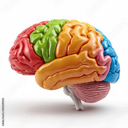 human brain on white background