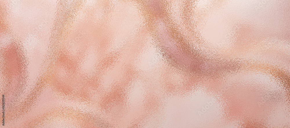 Fototapeta premium Abstract foil texture with frosted glass effect in Rose gold tones, ideal for packaging design, digital art, and luxury branding.