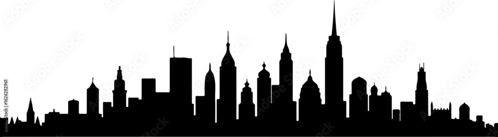 Fototapeta premium City Skyline Silhouette Vector