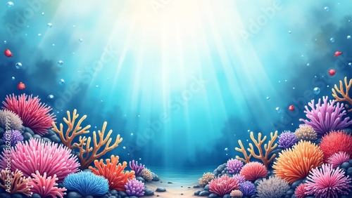 Radiant Underwater Coral Reef and Sunlight