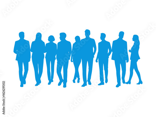 Group of Professionals in Business Attire Silhouettes