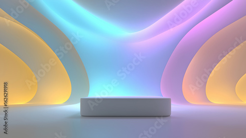 Cosmetic Podiums on Colorful Abstract Backgrounds – Modern Minimal Product Display