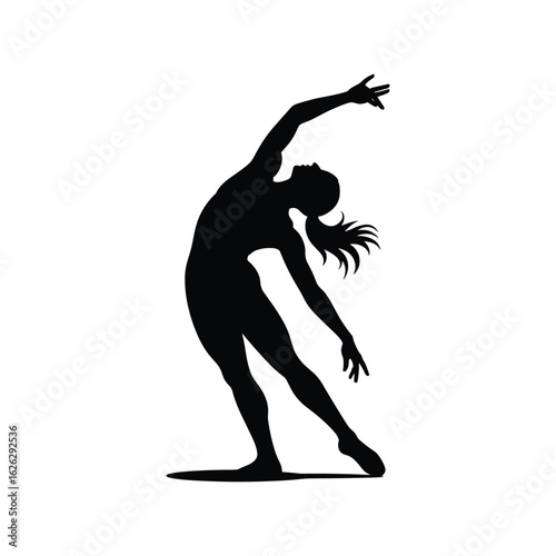 Silhouette of a graceful dancer in a dynamic pose