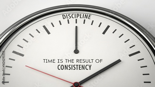 Wallpaper Mural Clock Displaying Quote on Discipline and Consistency for Motivation Torontodigital.ca
