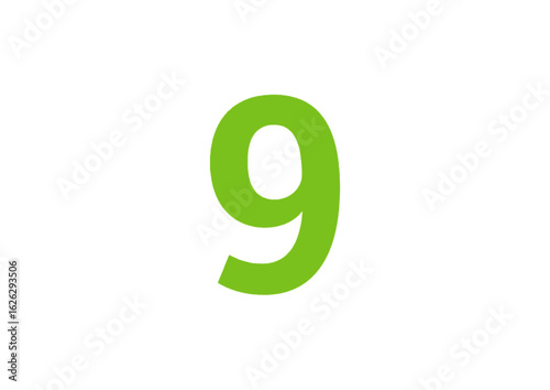 icon of number 9 in lime green