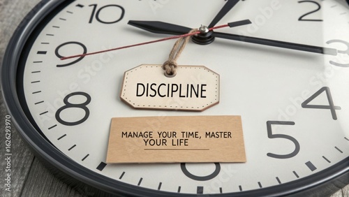 Wallpaper Mural Concept of Discipline and Time Management on Wall Clock Display Torontodigital.ca