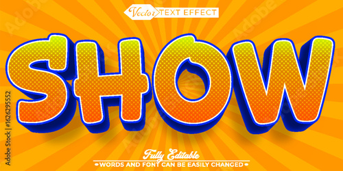  Funny Cartoon Comedy Show Vector Fully Editable Smart Object Text Effect