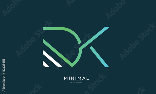Alphabet letter icon logo DK