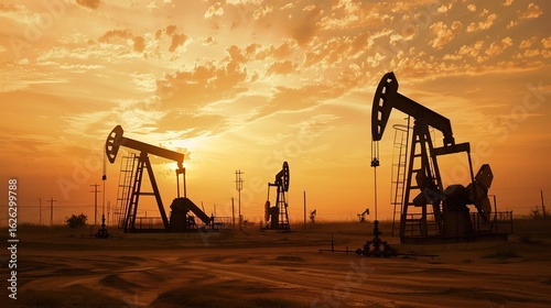 Capturing the rugged essence of desert oilfield bases, these background images showcase oil pumps standing tall amid vast, arid landscapes—where sand dunes meet industrial might. 