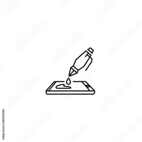 Vector art of applying screen protector to a smartphone, isolated on white background