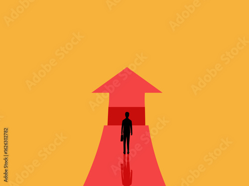 businessman is on a path with obstacles