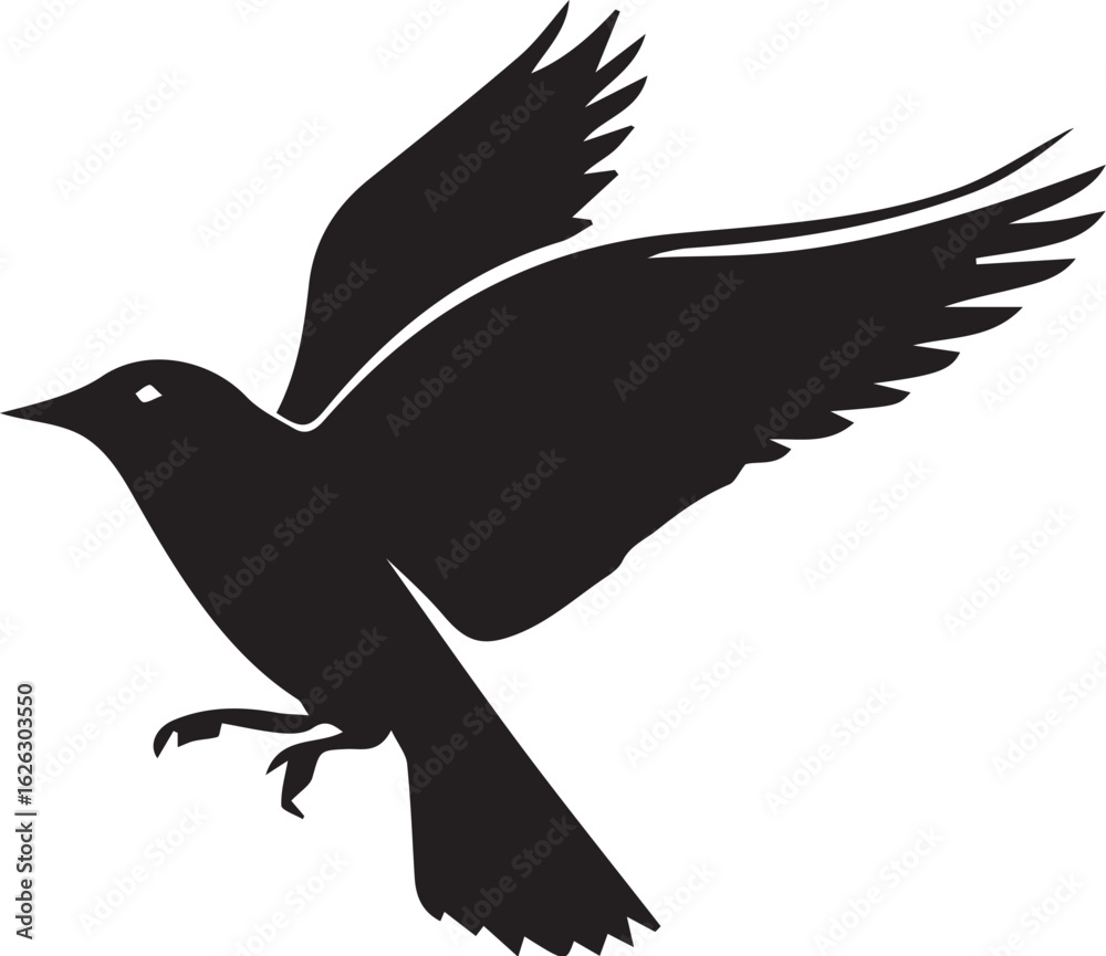 Obraz premium Vector of a flying sparrow