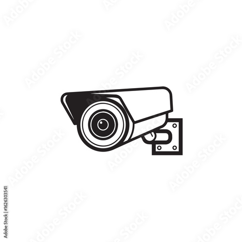Vector art of security camera icon isolated on white background