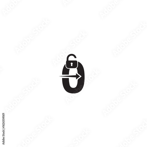 Vector art of icon representing unlocking zero access or security